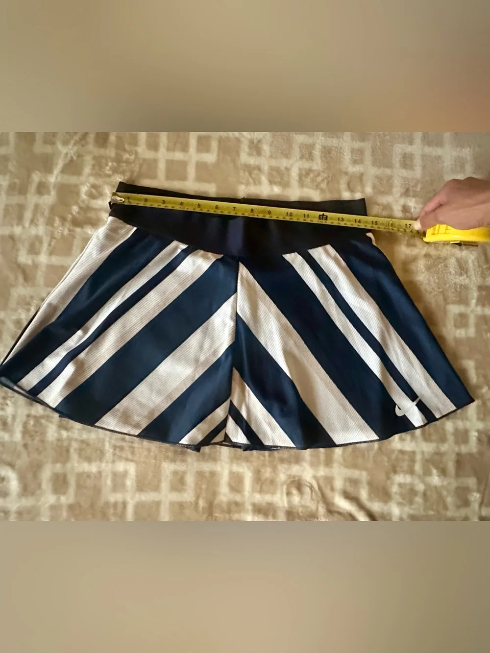 Nike DRI-FIT Striped Navy and White Athletic Skort